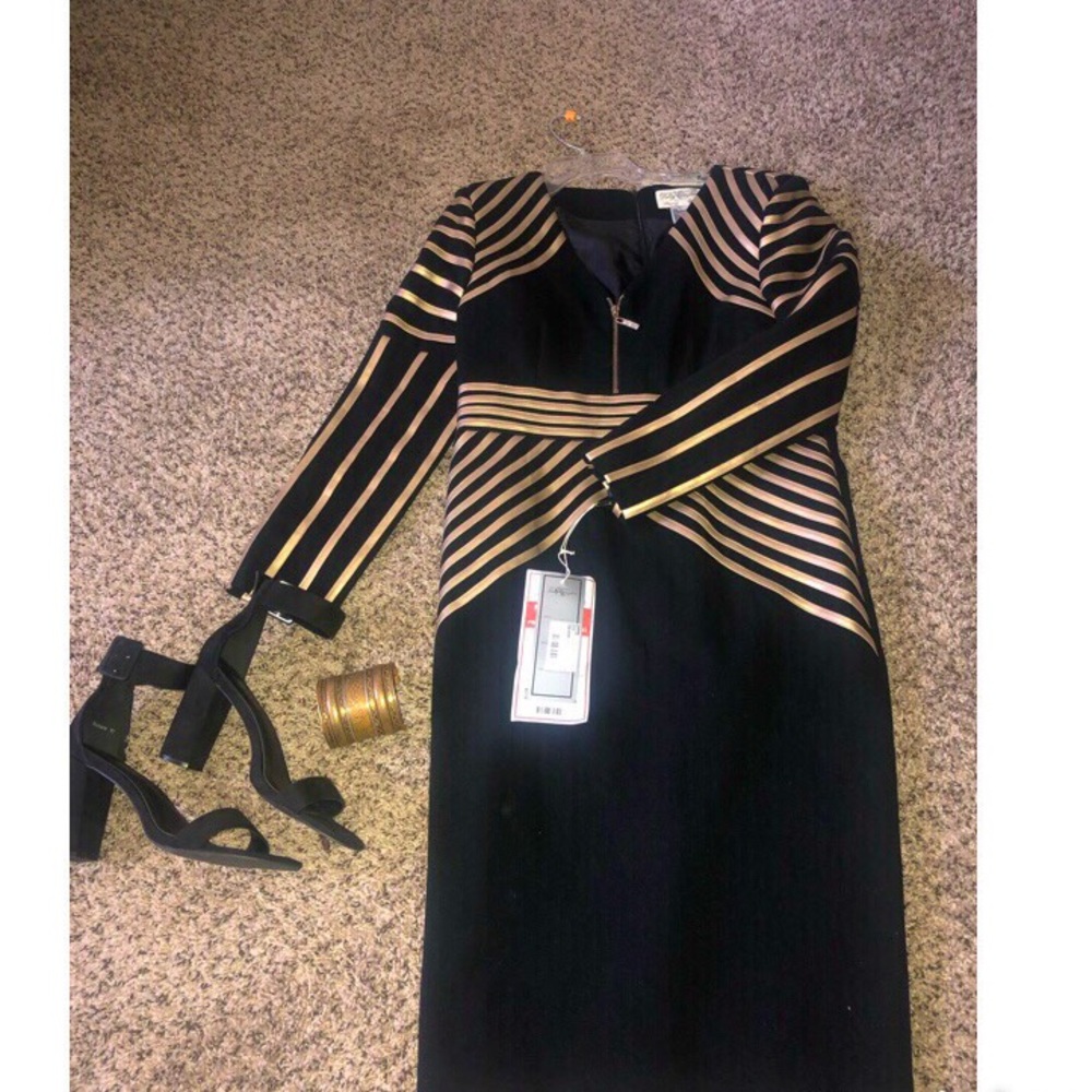 Denim Black & Gold Dress